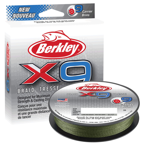 Obrázek z Berkley X9 Braid Low Vis Green 150m, 0.12mm 12.1kg