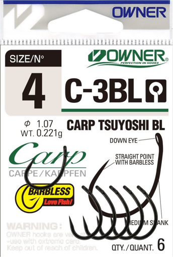 Obrázek z Owner C-3BL Carp Tsuyoshi BL, vel.4 (6ks)