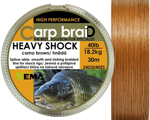 Picture of Sema Carp braiD Heavy Shock 30m, 50lbs/22.8kg