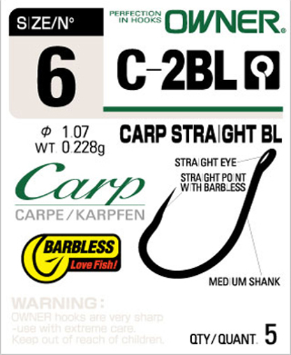 Obrazek Owner C-2BL Carp Liner, vel.2 (5ks)