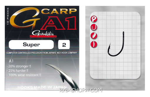 Bild von Gamakatsu A1 G-Carp Super Hook, vel.1