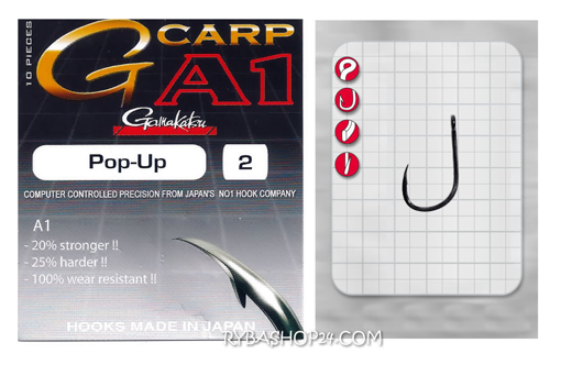 Obrázek z Gamakatsu A1 G-Carp Pop-Up Hook, vel.4