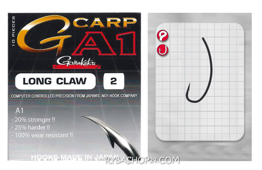 Picture of Gamakatsu A1 G-Carp Long Claw Hook, vel.2