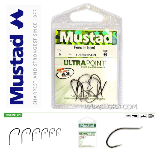 Obrazek Mustad UltraPoint 10650NP-BN Feeder, vel.4