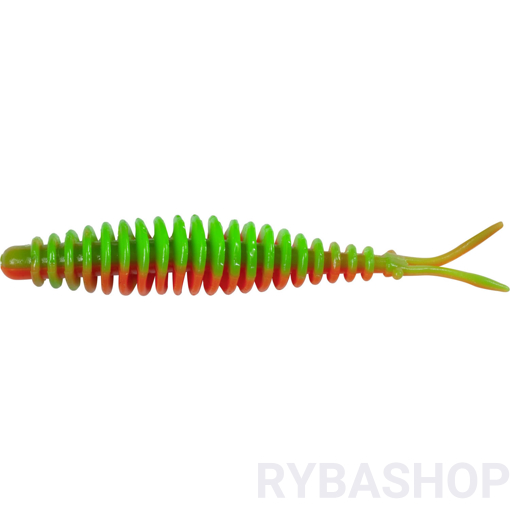 Obrazek T-Worm V-Tail Sýr 6.5cm, neonová zelená/oranžová