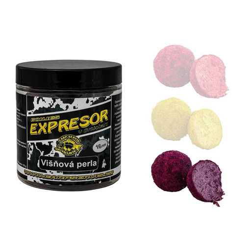 Boilies Expresor v dvojobalu 150g 16mm Višňová Perla