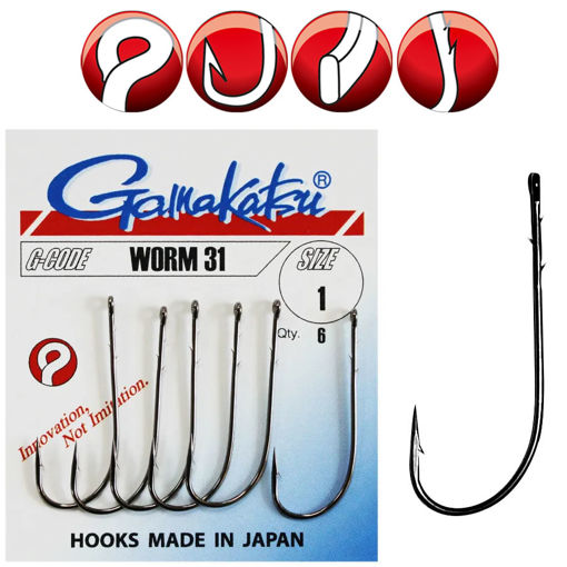 Image sur Gamakatsu Worm 31 Hook #3/0 5ks