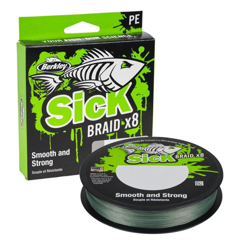 Obrazek Berkley Sick Braid x8 Moss Green 150m 0.08mm 6.0kg